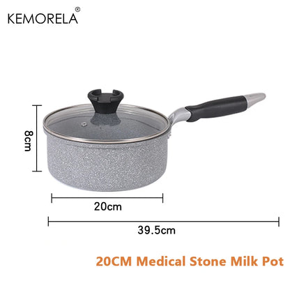 Durable Stone Frying Pan28/26/24/20cm Wok Non-stick Pan Skillet Cauldron Induction Cooker Gas Stove