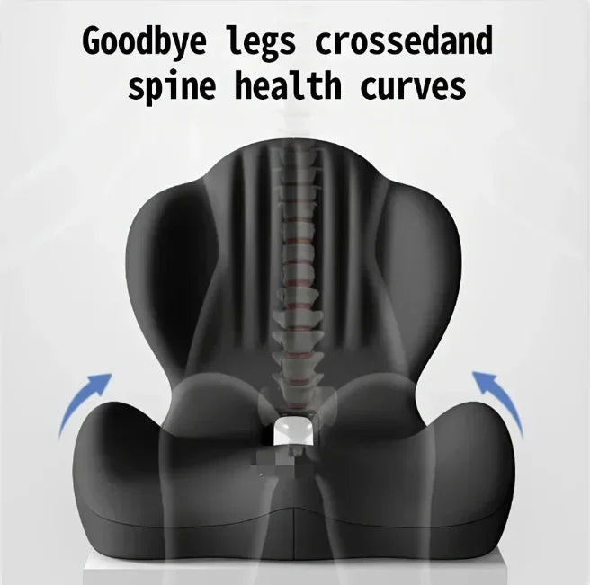Ergonomic Coccyx Seat Pad Memory Foam Cushion Sciatica Pain Relief Posture Correction Mat for Home Office