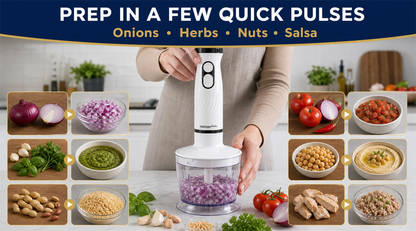 MONSGA By erabros Electric Hand Immersion Blender Mixer, 4 in 1 Hand Mixer.