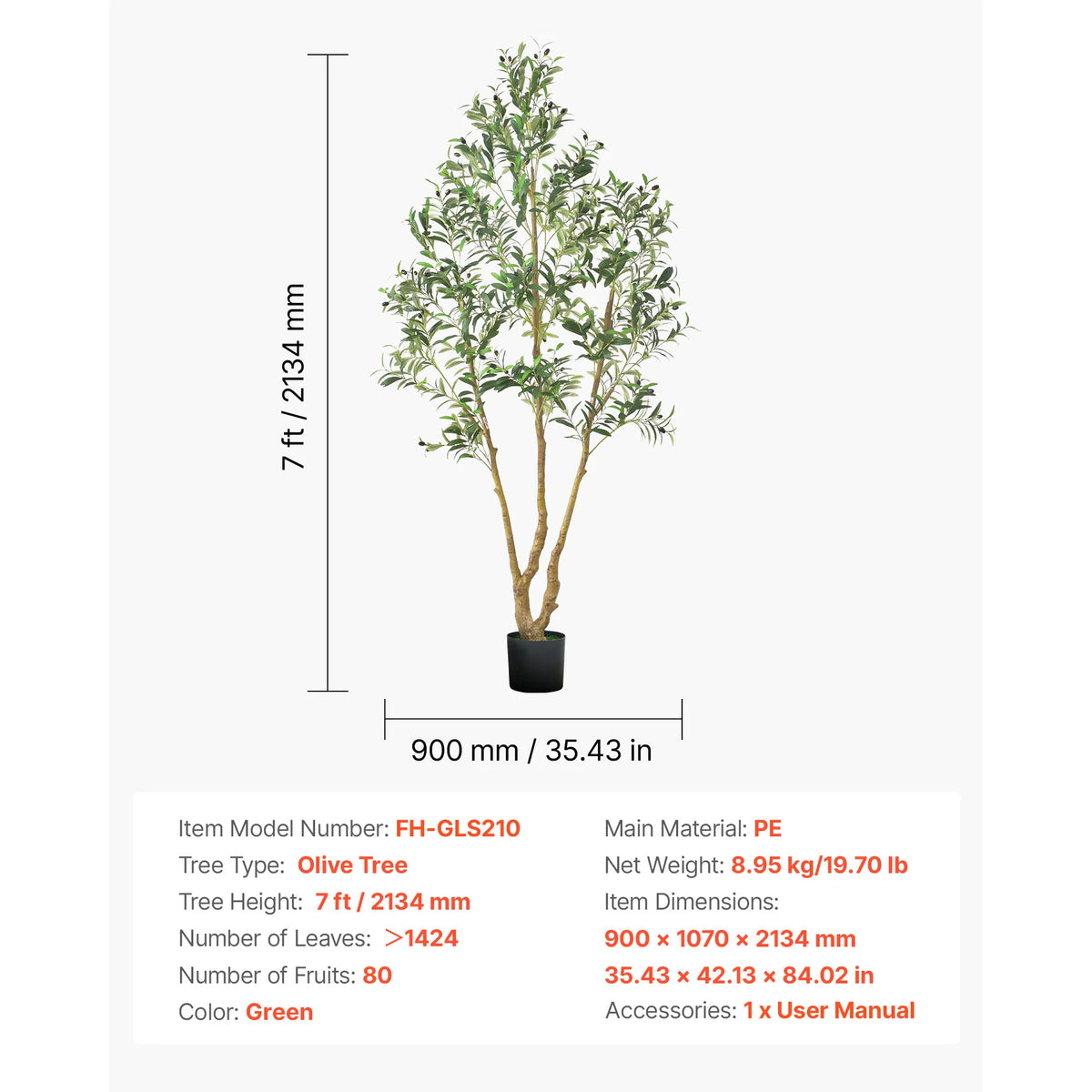 VEVOR 5/6/7/8FT Artificial Tree Tall Faux Ficus Plant with Natural Wood Trunk green Tree