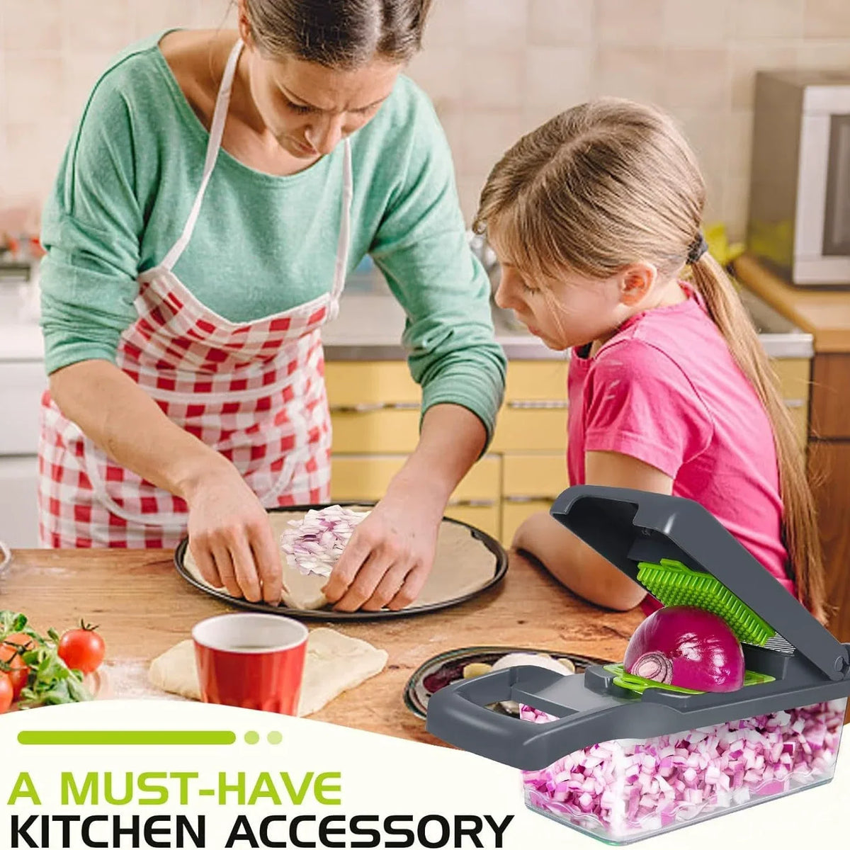 New 5-in-1 Food Chopper Suitable for Handheld Slicers, Dicers, Graters Multifunctional Vegetable