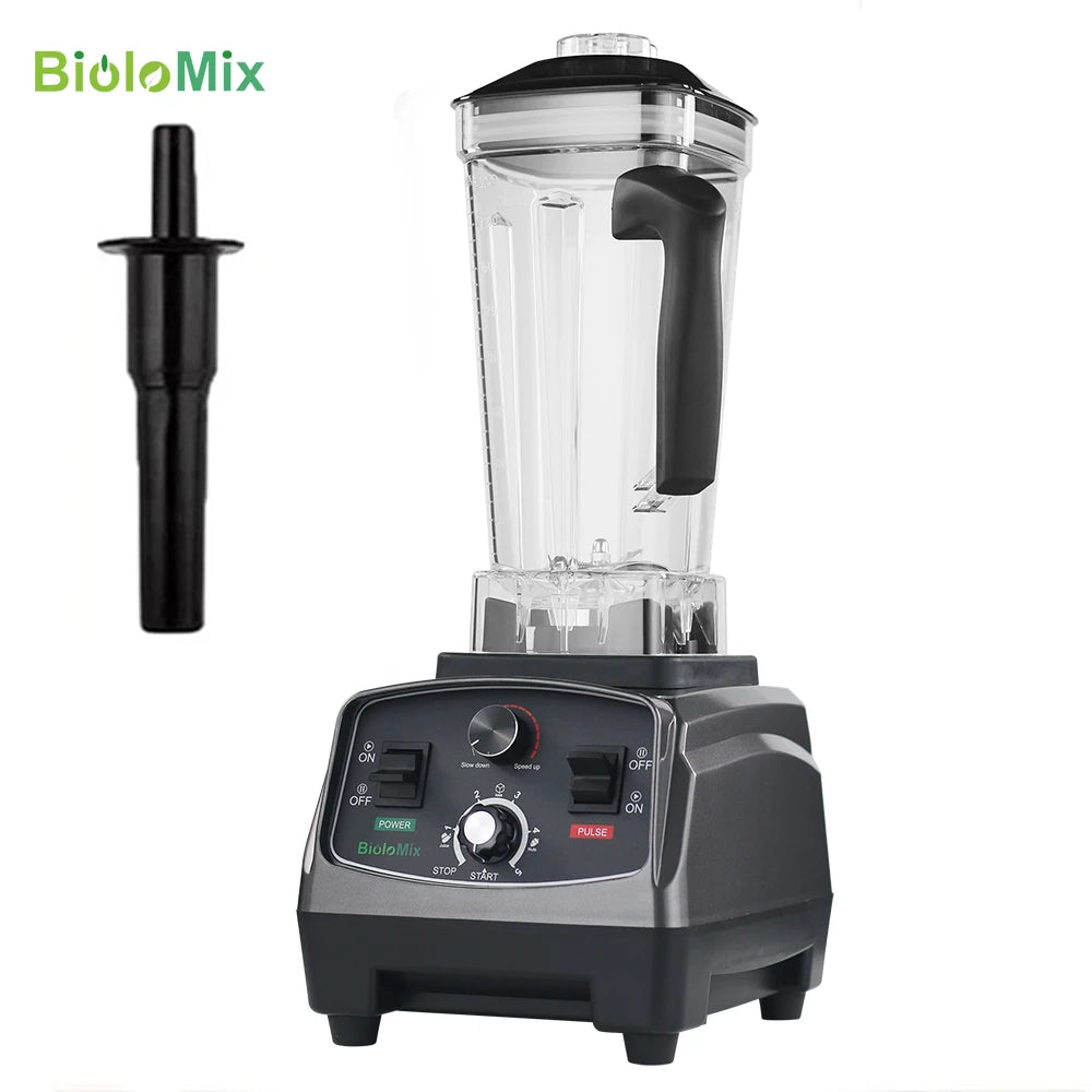 BioloMix 3HP 2200W Heavy Duty Grade Timer Blender Mixe Ice Smoothies BPA Free 2L Jar