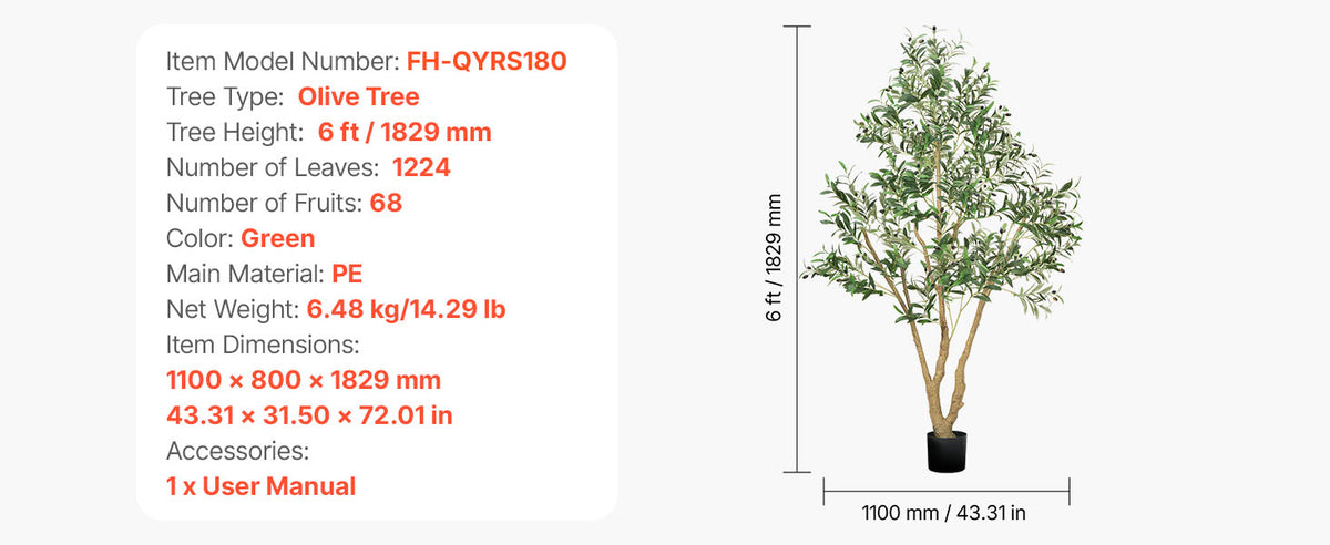 VEVOR 5/6/7/8FT Artificial Tree Tall Faux Ficus Plant with Natural Wood Trunk green Tree