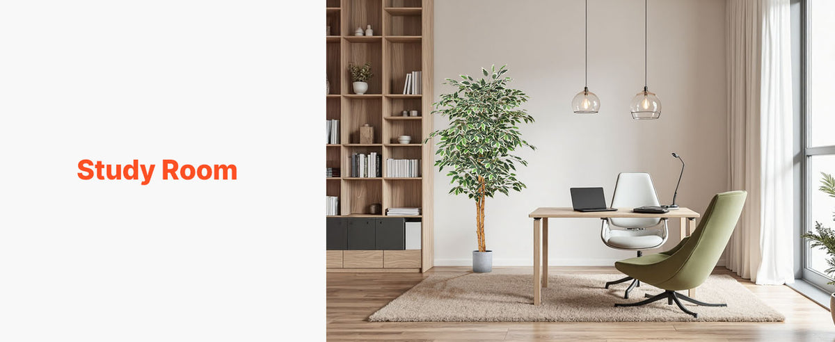 VEVOR 5/6/7/8FT Artificial Tree Tall Faux Ficus Plant with Natural Wood Trunk green Tree