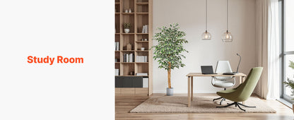 VEVOR 5/6/7/8FT Artificial Tree Tall Faux Ficus Plant with Natural Wood Trunk green Tree